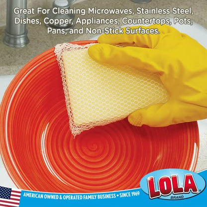 LOLA Microfiber & Nylon Net Sponges, 24 Pack, 12 Dual Sided Non-Scratch Sponge Pads & 12 w/Microfiber Cloth One Side and Netting on the Other Side - size: 24 Pack, style: Microfiber Terry & Nylon Net Sponges