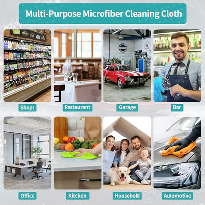 Microfiber Cleaning Cloth, 12 Pack Cleaning Rags, 12" x 12" Microfiber Towel, Lint Free Non-Abrasive Dusting Cloth, Microfiber Towels for Cars Kitchen Garage House Office - color: Multicolor, style: 12 Pack