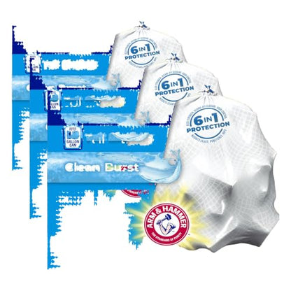 Hefty Ultra Strong 13 Gallon Trash Bags, Tall Kitchen Trash Bags 13 Gallon Size, Drawstring Closure, Continuous Odor Control, White, Clean Burst Scent, 80 Bags (Pack of 3) - size: 80 Count (Pack of 3), style: Clean Burst