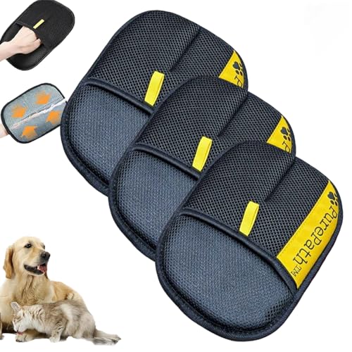 Hair Remover Glove, Electrostatic Pet Hair Remover Glove for Dogs and Cats, Cat Hair Removal Brush, Pet Grooming Supplies for Clothing, Couch, Carpet, Car Seat, Bed, Laundry (3Pc) - color: 3Pc