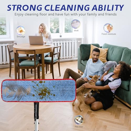 Replacement Microfiber Pad for Rubbermaid Commercial 18.5 Inch Mop Head - 6 Pack Wet & Dry Commercial Cleaning Refills Reusable Mops Refills Fit for Any Microfiber Flat Mop System 18.5" - color: Red&blue-6packs