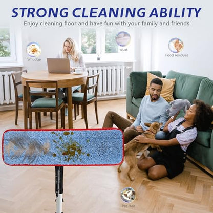 Replacement Microfiber Pad for Rubbermaid Commercial 18.5 Inch Mop Head - 6 Pack Wet & Dry Commercial Cleaning Refills Reusable Mops Refills Fit for Any Microfiber Flat Mop System 18.5" - color: Red&blue-6packs