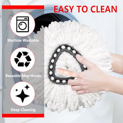 10 Pack Mop Replacement Heads Compatible with O Cedar Triangle Swivel Mops, Spin Mop Microfiber Refills, Deep Cleaning Easy to Replace - size: 10pcs
