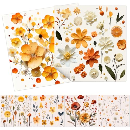 6 Pack Swedish Dishcloths for Kitchen - Reusable Washable Cellulose Cleaning Cloths, Absorbent Quick Dry No Odor Biodegradable Sponge Wipes, Decorative Tea Towels (Orange Poppy) - color: 6pcs - Orange Poppy