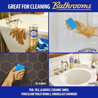 Bar Keepers Friend Powder Cleanser, 12 oz x 2, Multipurpose Cleaner, Degreaser & Remover for Burnt Stainless Steel Pots and Pans, Rust Stains, Hard Water Deposits & Soap Scum