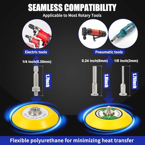 133 PCS Sanding Disc Drill Polishing Kit Sanding Attachment, 3 Inch Wet Dry Headlight Restoration Kit, Hook and Loop Sandpaper Buffing Pads with Rotary Tools for Car Wood Metal Glass Resin Expoxy