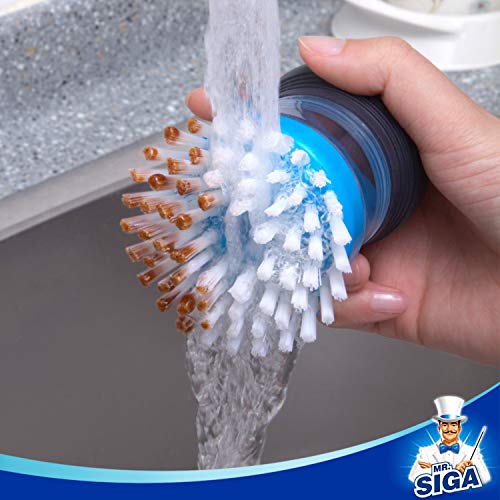 MR.SIGA Soap Dispensing Palm Brush Refill, Pack of 4 - color: White