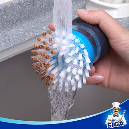 MR.SIGA Soap Dispensing Palm Brush Refill, Pack of 4 - color: White