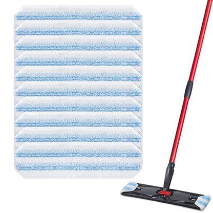 10 Pack H2prO Mop Pads Compatible with O Ceda H2PrO Flat Mo p System, 100% Microfiber Mop Head Replacements, Washable and Reusable, White - color: 10 Pack-white