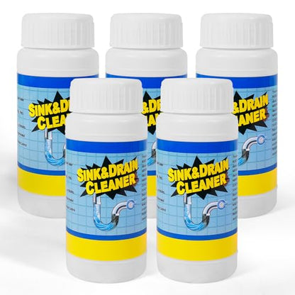 Sink and Drain Cleaner Powder Kit: Fast-Acting Clogged Pipe Opener for Kitchen Bathroom Pipes and Floor Drains - Drain Clog Remover for Routine Home Plumbing Maintenance (5 pack) - size: 5 pack
