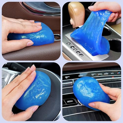 TeSabMi Car Cleaning Gel Car Cleaning Putty Car Putty Car Interior Cleaner Car Slime Car Detailing Kit Car Accessories Gifts for Men Women Stocking Stuffers Blue - color: Blue