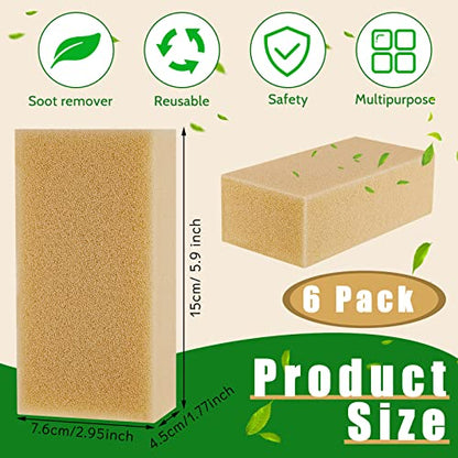 Tessco for you 6 Pcs Reusable Soot Eraser Sponge for Dry Cleaning - Effective Soot Remover for Pet Hair, Dust, and Dirt on Painted Walls, Books, and Car Interiors