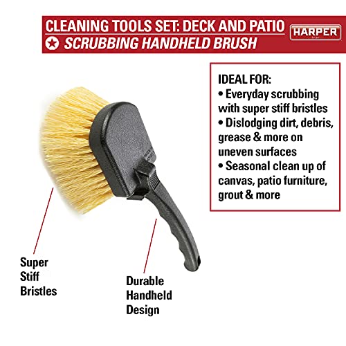 Harper 37518700 All-Purpose Scrubbing & Squeegee Brush Set with 10 in. Wash Brush with Flow-Through Handle, 24 in. Floor Squeegee, 10 in. Deck Brush and 8 in. Handheld Scrub Brush - style: All-Purpose Scrubbing Cleaning Set