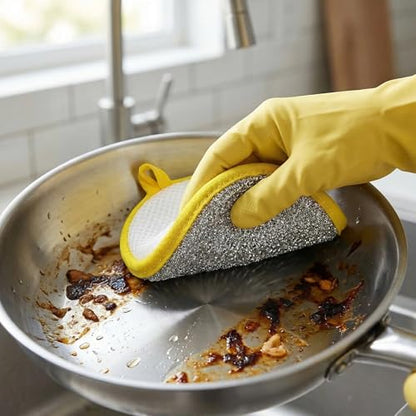 5 PCS Double Sided Wire Dishwashing Sponge Rags - Multipurpose Steel Wire Dish Cloth Scrubber - Non-Scratch Cleaning Cloths for Kitchen Dishes Pots Pans - Reusable Household Dish Wash Supplies