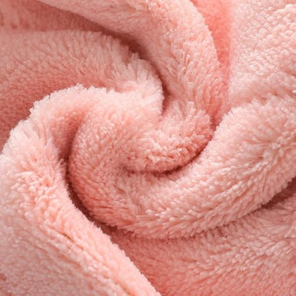 8 Pack Double-Layer Microfiber Cleaning Cloths - Coral Fleece Absorbent Dishcloths & Scouring Rags, Reusable & Washable Kitchen Towels, Pink & Green