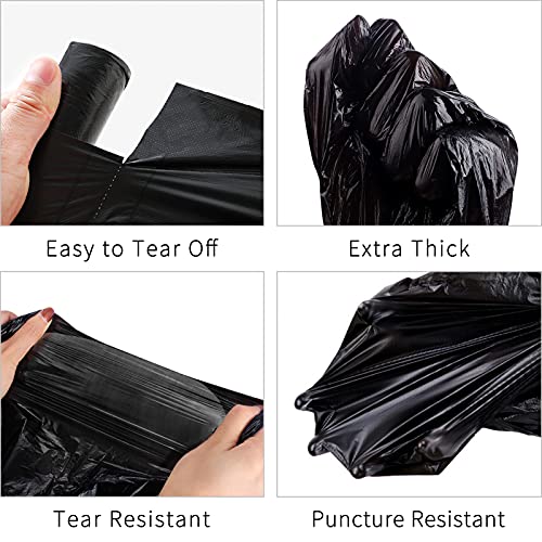 Trash Bags, Garbage Bags, 120 Count 6 Gallon [Extra Thick][Leak Proof] Rubbish Bags Wastebasket Bin Liners for Home Office Trash Can Black - color: B-Black, size: 1 Count (Pack of 120), style: 6 Gallon