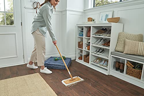 Harper Live.Love.Clean. Bamboo 2-in-1 Smooth Surface Wet/Dry Dust Mop with (2) Washable Pads for Cleaning Dust, Pet Hair & Fine Dry Dirt - style: Bamboo Wet/Dry Dust Mop