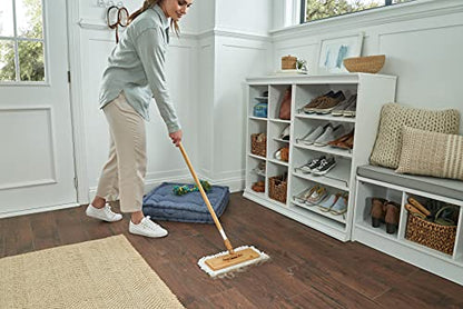 Harper Live.Love.Clean. Bamboo 2-in-1 Smooth Surface Wet/Dry Dust Mop with (2) Washable Pads for Cleaning Dust, Pet Hair & Fine Dry Dirt - style: Bamboo Wet/Dry Dust Mop