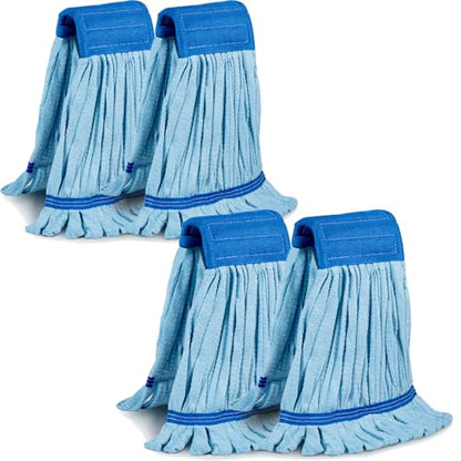 4 Pack - Large Microfiber Tube Mop 400GSM - Heavy Duty Industrial Wet Mop Head Refill,Commercial, Thick Fiber, Replacement Heads, Extra Absorbent - size: 4 Pack