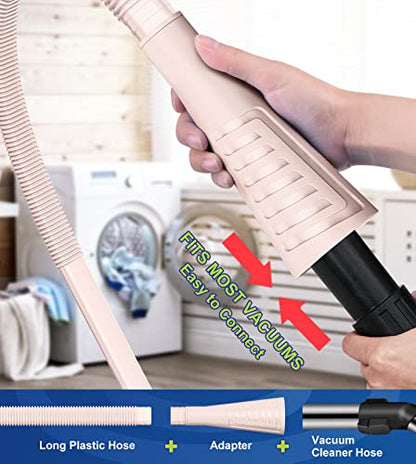 2 Pieces Dryer Vent Cleaner Kit Dryer Lint Brush Vacuum Hose Attachment Brush Lint Remover Power Washer and Dryer Vent Vacuum Hose Grey Pink - color: Pink