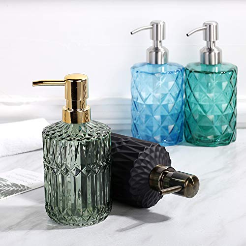 YunNasi Soap Dispenser with Pump, Refillable Liquid Hand Soap Dish Soap Dispensers for Bathroom Counter, Kitchen Sink (Green) - color: Green