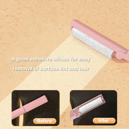 Mini Reusable Lint Roller for Travel, 6 Pack Washable Foldable Lint Remover with Sticky Gel, Portable, Compact and Easy to Clean for Clothes and Luggage Use (Pink) - color: 6 Pack, Pink