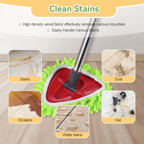4 Pack Reusable Microfiber Mop Pads Compatible with O-Cedar EasyWring 1-Tank Spin Mop System,Elastic Mop Head Replacement for Deep Clean,Machine Washable Mop Refills - size: 4 Pack