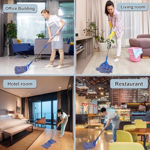 JERIA 16 Pack Heavy Duty Mop Head Replacements,String Mop Head for Commercial,Used for Home,Office and Kitchen,Washable,Reusable Mop - size: 16 Pack