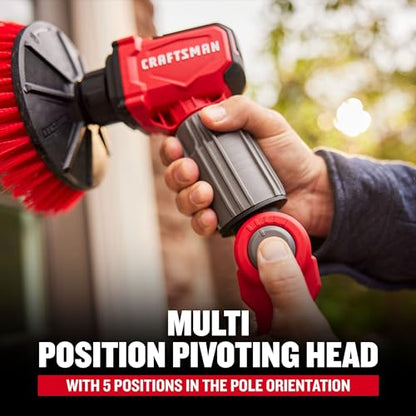 CRAFTSMAN V20 Cordless 2-in-1 Power Scrubber Kit, Multi-Purpose, Includes Bristle Brush, 2Ah Battery, V20 Battery Charger, and 60.5 in. Telescoping Pole (CMCPS520D1) - style: Kit with Battery