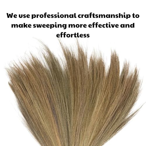 Outdoor Broom for Floor Cleaning, 43.3'' Length Heavy-Duty Natural Grass Broom for Sweeping Concrete Courtyard Garage Patio Indoor Home Kitchen Office Lobby - style: Style Traditional