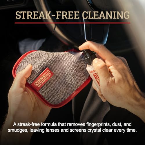 CAMPANELLI Lens + Screen Cleaner Spray + (3x) Loopy Towel Kit - Streak-Free Cleaner for Glasses, Phone, Tablet, Laptop, TV & Monitor Screens - Safe for OLED, LCD & Coated Lenses - color: Cleaner Spray + 3 Towel Kit