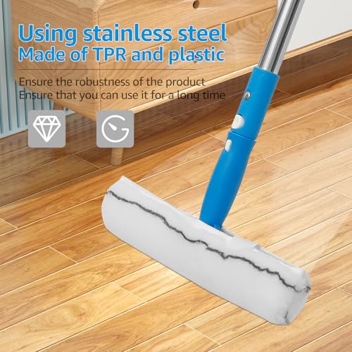 Window Washing Kit, Glass Scraper Cleaner Kit, Window Squeegee Cleaner Set, Glass Cleaning Instrument with Silicone Squeegee and Microfiber Scrubber, No Water Marks Efficient for Home