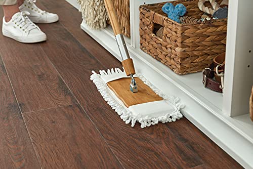Harper Live.Love.Clean. Bamboo 2-in-1 Smooth Surface Wet/Dry Dust Mop with (2) Washable Wraparound Pads for Cleaning Dust, Pet Hair & Fine Dry Dirt - style: Bamboo Household Wet/Dry Mop