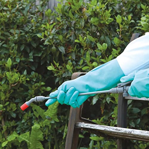 SHOWA 730 Chemical Resistant Gloves, 15-mil Nitrile with Cotton Flock Liner, 13-inch Extended Gauntlet, Bisque Grip, CE Cat III & Food Safe, Green, XX-Large, 12-Pack - size: XX-Large, style: 12-pack