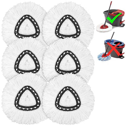 6 Pack Mop Replacement Heads for Spin Mop, Microfiber Spin Mop Refills, Easy Cleaning Mop Head Replacement - size: 6 Pack