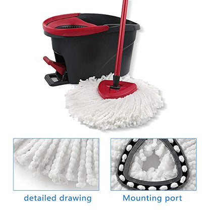 Spin Mop Replacement Heads, Microfiber Spin Mop Refills for O Cedar,Easy Cleaning Mop Head Replacement, Machine Washable,4-Pack