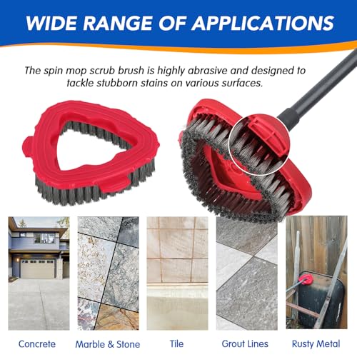 Wire Scrub Brush Head for EasyWring 1-Tank System, Stainless Steel Wire Bristle Scrubber Attachment for Concrete, Bathroom, Garage, Patio, Deck & Tough Stain Scrubbing, 1 Pack - size: Wire Brush-1TANK-1PC