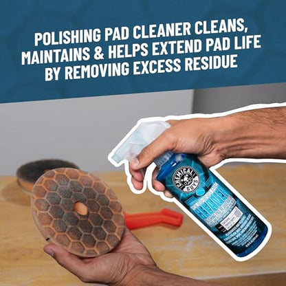 Chemical Guys 5.5" Buffing Pad Sampler Kit - 4 Piece Detailing Set with 3 Professional Foam Car Polishing Pads & 16 oz Polishing Cleaner, for Dual Action and Rotary Polishers Using 5" Backing Plates - size: 5.5"