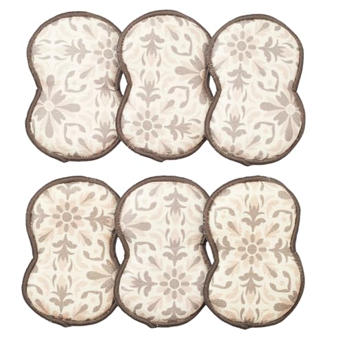 Sponge Set in Jolie Taupe, 6 Pack Super Absorbent Washable Reusable Cleaning Sponges Made from Recycled Materials, Durable Eco Friendly Kitchen Sponges - color: Jolie Taupe