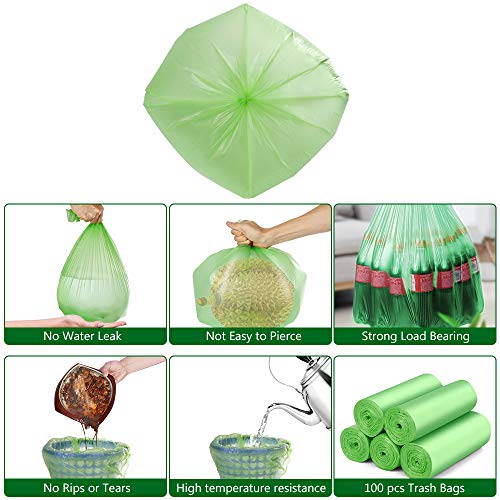 Biodegradable Trash Bags 4-6 Gallon, 100 Counts, Extra Thick Small Trash Bag Recycling Garbage Bags For Kitchen Bathroom Yard Office Wastebasket Car - size: 5 Gallon, 100 Count (Pack of 1)
