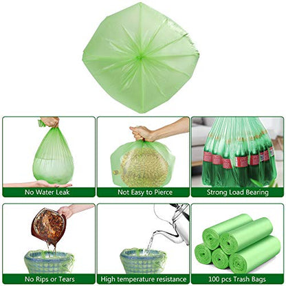 Biodegradable Trash Bags 4-6 Gallon, 100 Counts, Extra Thick Small Trash Bag Recycling Garbage Bags For Kitchen Bathroom Yard Office Wastebasket Car - size: 5 Gallon, 100 Count (Pack of 1)