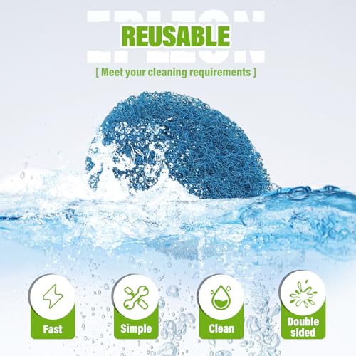 4 Inch Drill Brush Scrub Pads Cleaning Kit, 5X Faster Cleaning, Reusable Double Sided Scrub Pad for Bathroom Shower Tub Tile Grout Kitchen Toilet Hard Surfaces, 9 Pack(Blue) - color: Blue