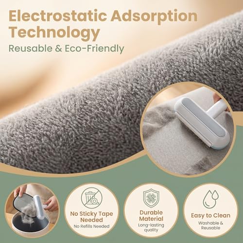 2PCS Multi-Functional Pet Hair Removal Tool,Pet Hair Removal Glove & 4-in-1 Reusable Lint Brush Pet Hair Remover,Window Screen Cleaner, Reusable Removal Broom for Furniture - size: White，2PCS