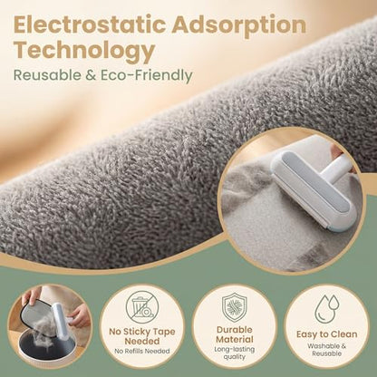 2PCS Multi-Functional Pet Hair Removal Tool,Pet Hair Removal Glove & 4-in-1 Reusable Lint Brush Pet Hair Remover,Window Screen Cleaner, Reusable Removal Broom for Furniture - size: White，2PCS