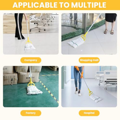 Commercial Industrial Mop for Floor Cleaning ,Add 2 Mop Head Replacement | Heavy Duty Mop,59" Long Handle Looped-End String Wet Cotton Mop for Home,Kitchen,Office,Garage,Concrete/Tile Floor