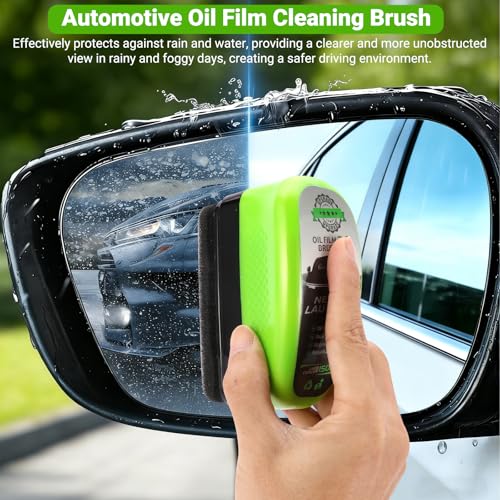 Clear Vision Glass Cleaner,2PCS,-Oil Free Car Glass Brushes, Upgrade 2.0 Cleaner, Automotive Oil Film Cleaning Brush for Car Windows, Clearvision Cars Windshield Cleaner Tool