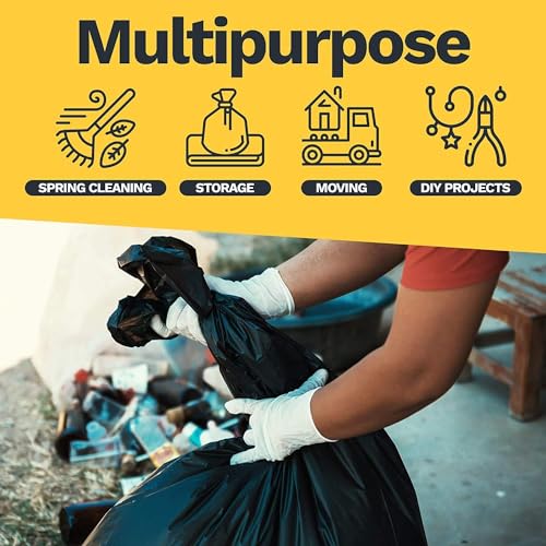 ToughBag 30-33 Gallon Trash Bags Heavy Duty (50 COUNT) 3 Mil Contractor Trash Bags – Heavy Duty Black Contractor Can Liners - Made In USA - size: 50 Count (Pack of 1)