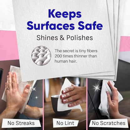 Zezo-Fiber Microfiber Cleaning Cloth - Highly Absorbent Premium Towels for Cars, Kitchen, Glass, and Automotive Surfaces Soft Lint-Free Reusable Multipurpose Cleaning Rags,11 Pack