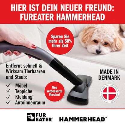 Hammerhead Pet Hair Remover Vacuum Attachment, Rubber Brush | Wide Lamellae Head, Dog & Cat Hair, Сouch, Carpet & Upholstery, Vacuum or Hand Use, Fits 1-1/4, 1-3/8 & 1-1/2 in Round Hoses - color: Newer Model