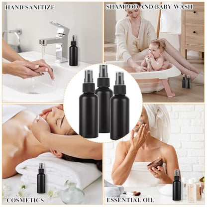 60 Pack 2 oz Black Spray Bottles, Small Fine Mist Plastic Spray Bottles with Caps, Refillable Mini Spray Bottles for Room Spray, Car Freshener, Essential Oils, Beauty, Hair, Cleaning - color: Black, size: 2 oz